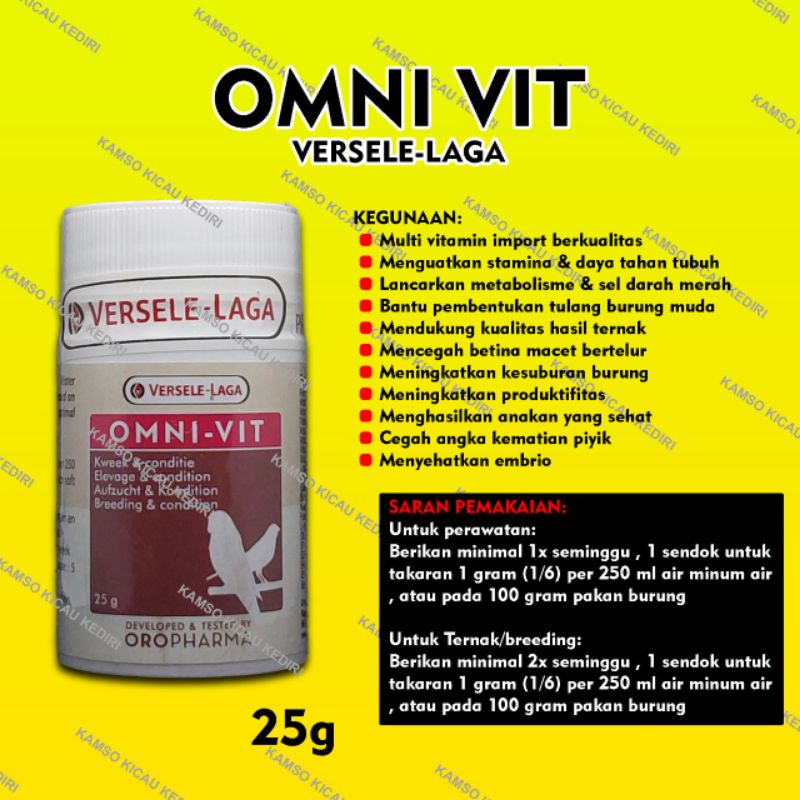 OMNI-VIT + OMNIVIT - OMNI-VIT VERSELE- LAGA + VERSELAGA + VITAMIN BREEDING + VITAMIN TERNAK + OBAT T