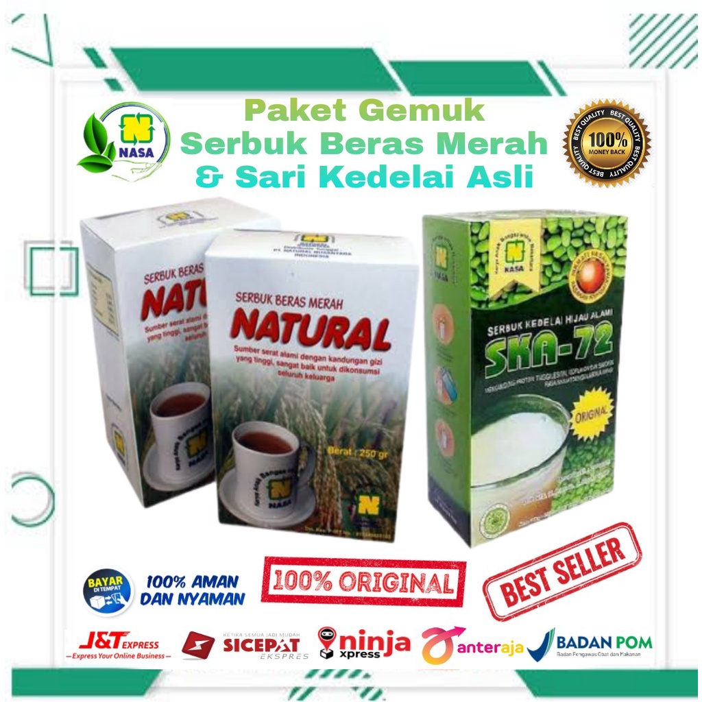 

(BAYAR DI TEMPAT) SERBUK BERAS MERAH/SERBUK SARI KEDELAI/SBMN/SKAO-72/PAKET GEMUK NASA/MINUMAN PENGGEMUK BADAN/MINUMAN PENAMBAH BERAT BADAN NASA/RENDAH KOLESTROL/MINUMAN DARI BAHAN ALAMI DAN AMAN DI KONSUMSI SEMUA USIA/MINUMAN PENGGANTI SARAPAN