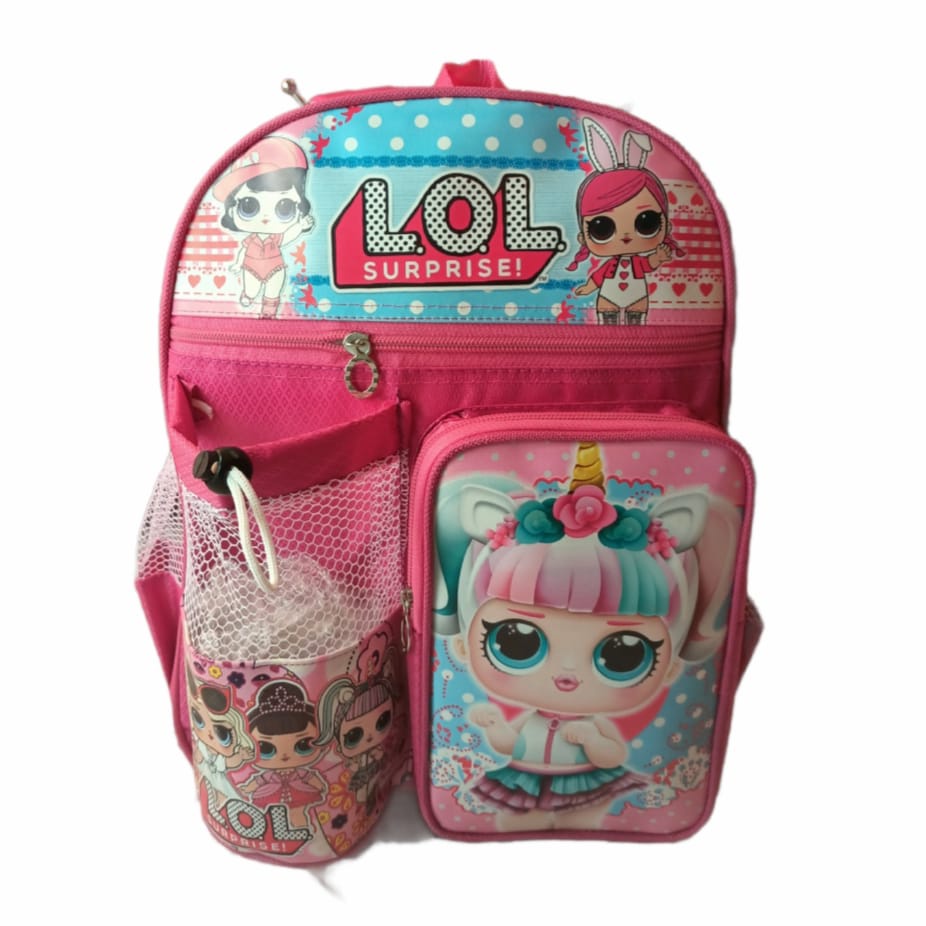 tas anak sekolah SD - tas ransel anak perempuan - tas anak LOL bonusBotol DAN Masker