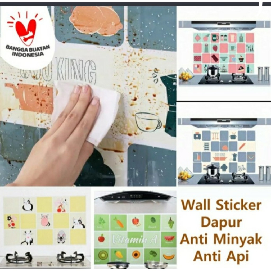 WALPAPER/STICKER DAPUR ANTI MINYAK ANTI API WALL STIKER ALUMINIUM FOIL