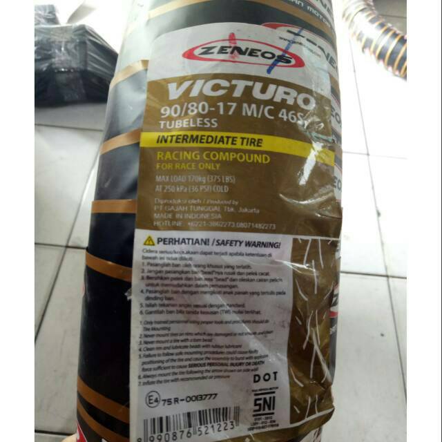 Ban Zeneos 90/80-17 Victuro Soft Compound Racing Compound Tubeless