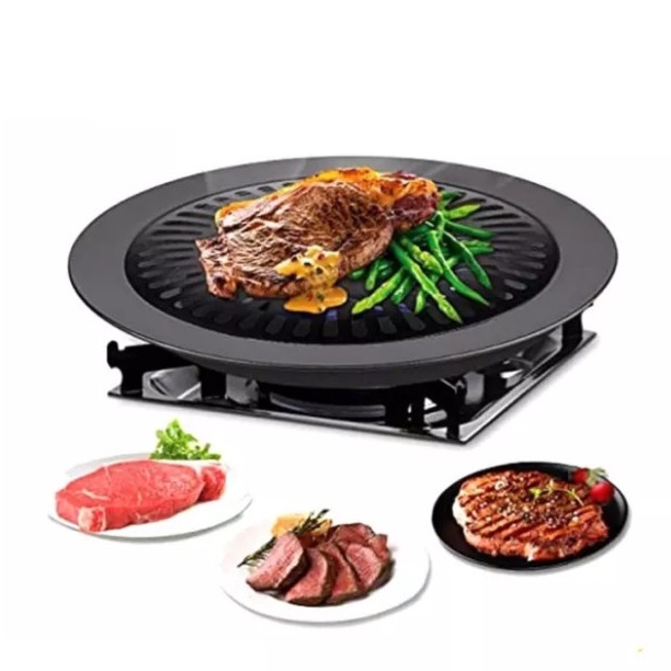 Wajan Panggangan Ultra Grill Alat Bakar BBQ Daging Sosis 32cm Hitam JY