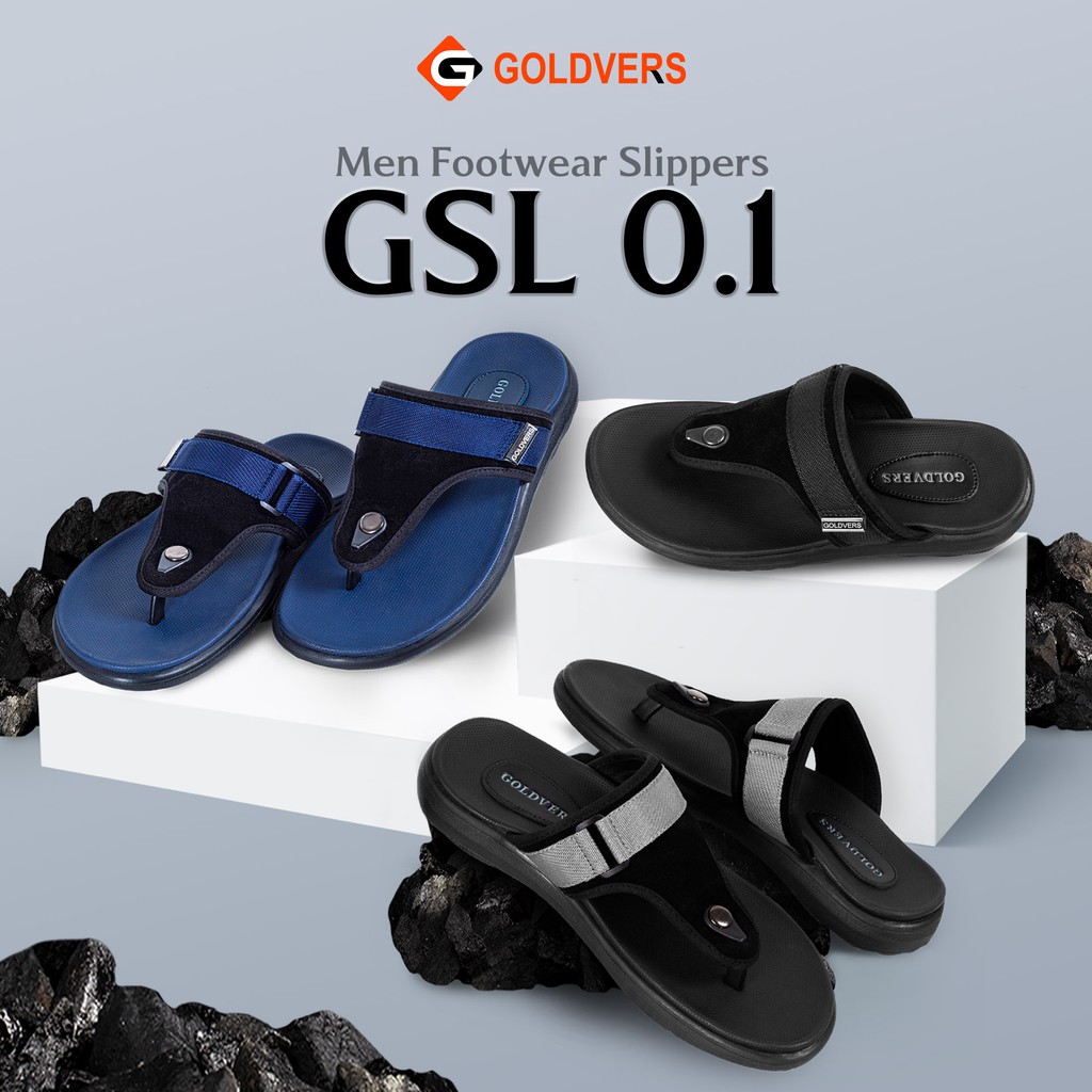 Sandal Pria Original Goldvers Kualitas Premium Import Sendal Santai Kasual Unisex Terbaru - Goldies