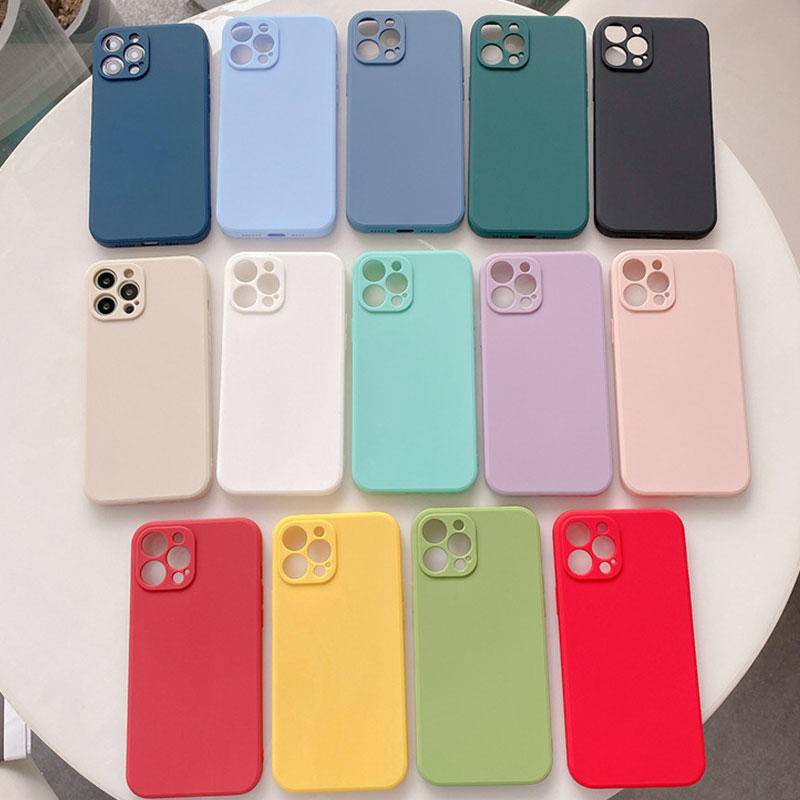 Soft Case Silikon TPU Warna Biru Hitam Untuk iPhone 13 12 11 Pro MAX Mini X XS MAX XR SE 2022 2020 6 6S 7 8 Plus