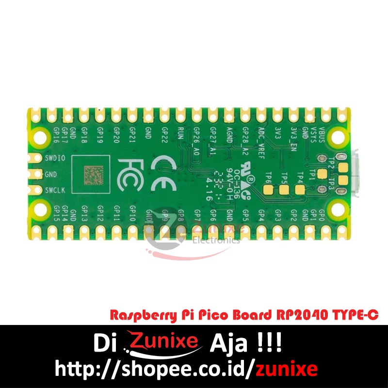 Raspberry Pi Pico Board RP2040 TYPE-C / MICRO Dual-Core 264KB ARM Low-Power Microcomputers High-Performance Cortex-M0+ Processor