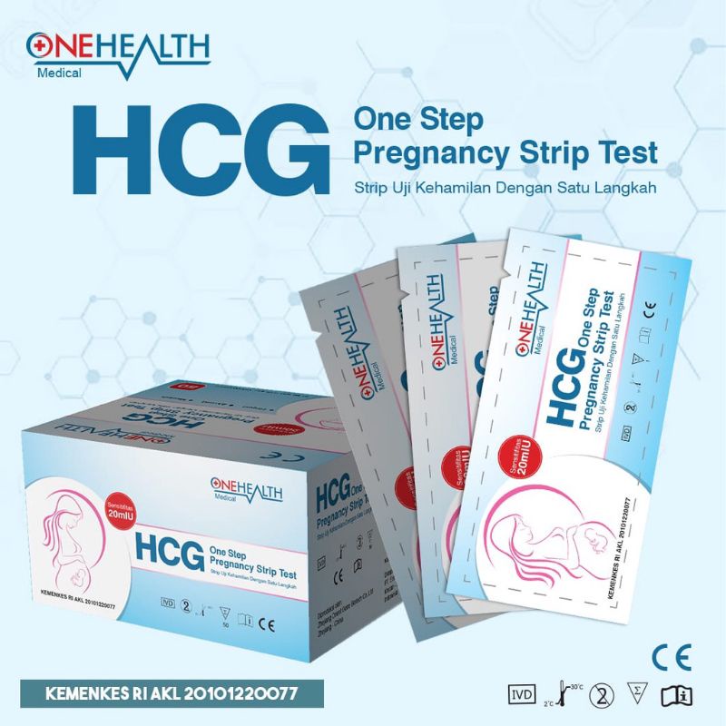 Tes Kehamilan Strip HCG ONEHEALTH / 1 strip Onehealth HCG Tes Hamil Pregnancy