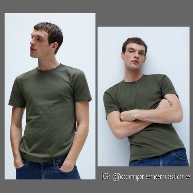 Zara man T shirt olive green original