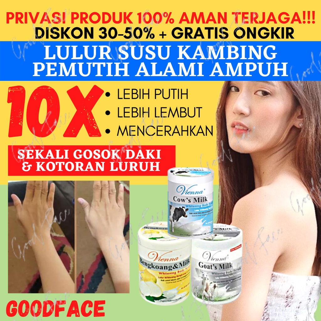 VIENNA LULUR WHITENING BODY SCRUB 1000ML BPOM PEMUTIH BADAN LULUR BADAN PEMUTIH BADAN PERMANEN