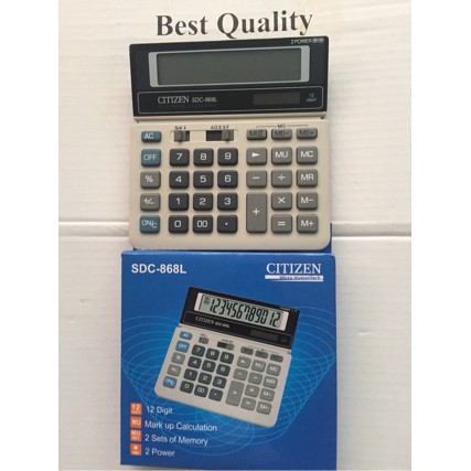 

Termurah KALKULATOR CITIZEN 12 DIGIT ANGKA TYPE SDC 868L