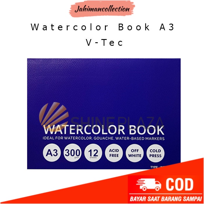 

✨ BISA COD ✨ V-Tec Watercolor Book A3 300 Gsm - Buku Watercolor V-Tec A3