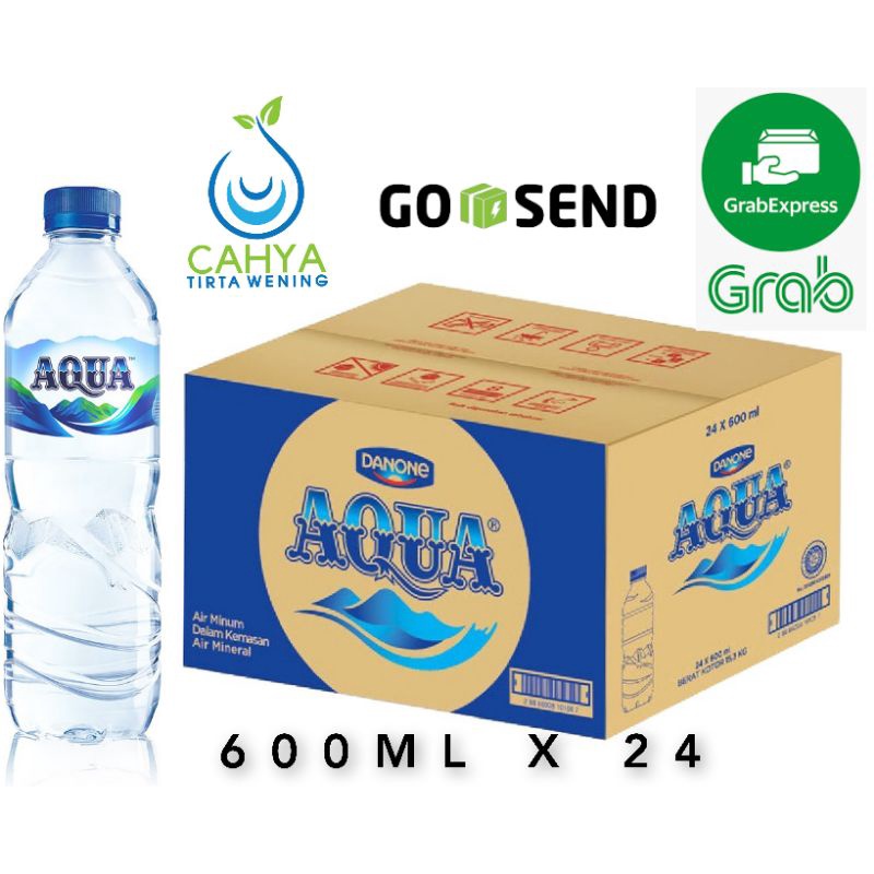 

AQUA Air Mineral Botol 600ml x 24 | Grab Express - Gosend Instsnt