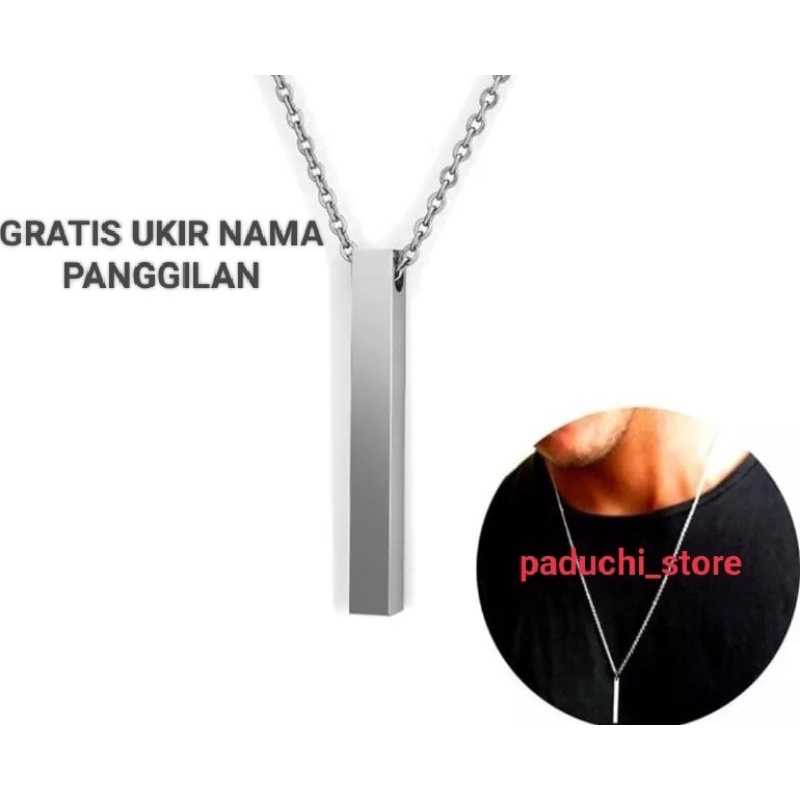 TERBARU KALUNG TITANIUM PRIA WANITA MODEL RANTAI NORI LIONTIN BALOK UKIR NAMA VIRAL PALING LARIS MUR