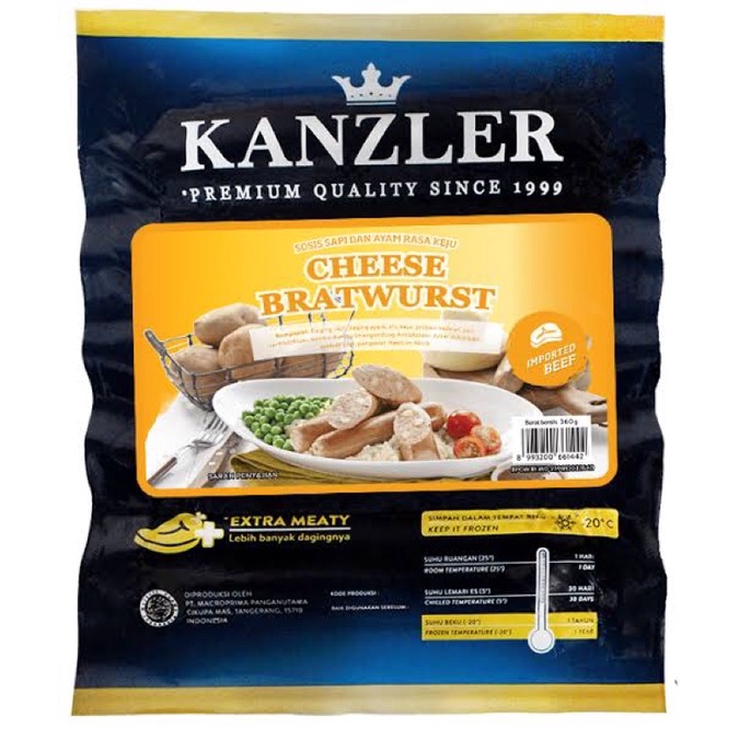

kanzler cheese bratwurst 360gr