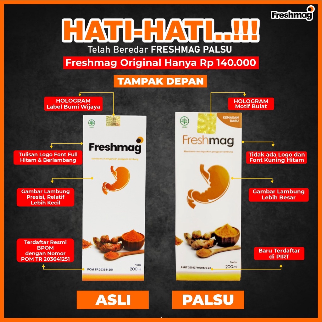 Freshmag Original - Atasi Masalah Pencernaan &amp; Asam Lambung Tinggi / GERD /Infeksi &amp; Radang Lambung Lebih Ampuh Cepat Sembuh