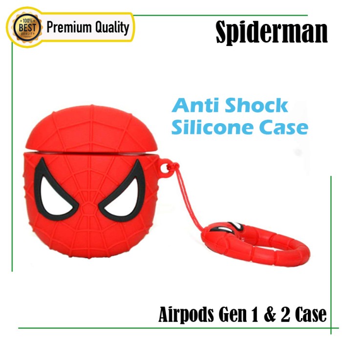 Case Apple Airpods Gen 1 & 2 Anti Shock Premium Silicone Karakter-Spiderman