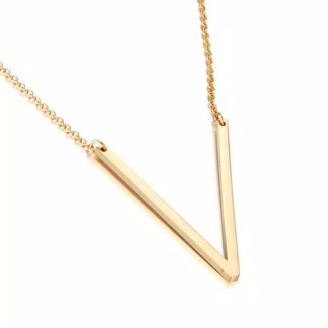 Fourfashion Kalung Titanium Anti Karat Inisial Nama Huruf 4cm