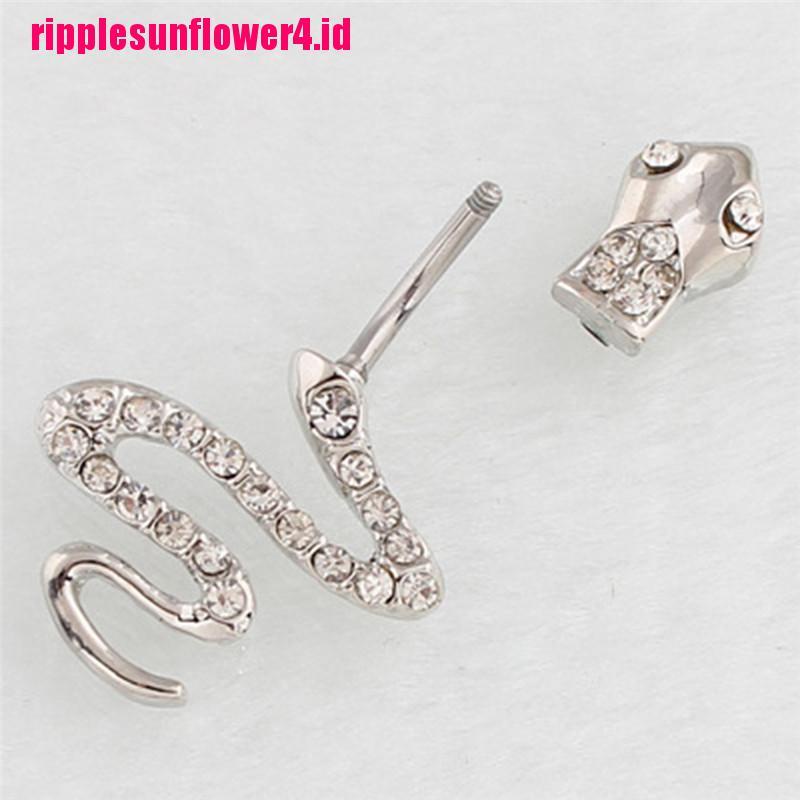 Anting Tindik Perut Bentuk Ular Bahan Stainless Steel