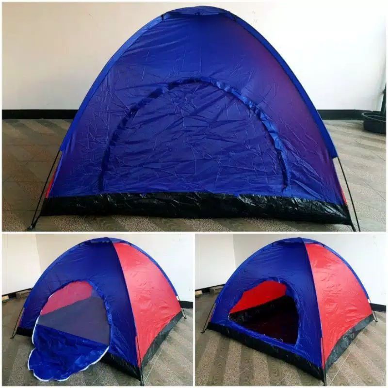 Tenda camping terpal kapasitas 2-3 orang - Tenda Kemping alas terpal outdoor dan indoor