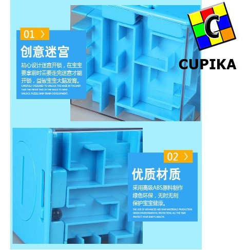 Rubik 3x3 3D MAZE Puzzle Hijau Green CELENGAN Piggy Bank