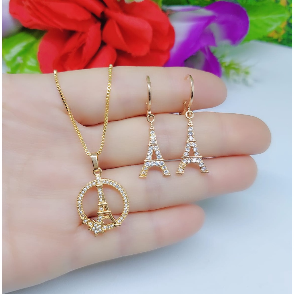 Set Kalung dan Anting xuping permata lapis emas fashion jewellery A15,16