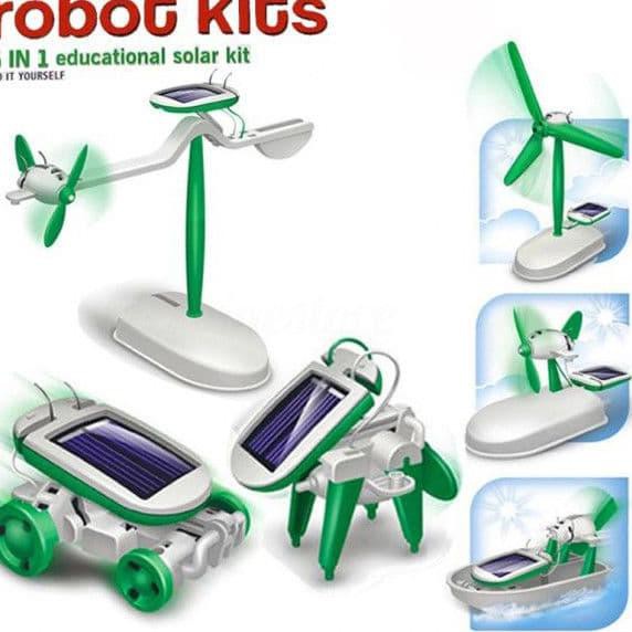 DIY Educational Solar Robot 6in1 Robot Kits - Robot Solar Rakit