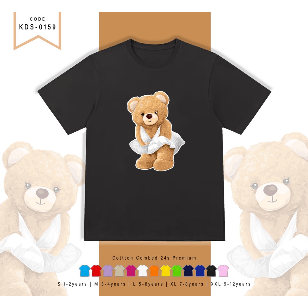 T-SHIRT / KAOS ANAK-ANAK TERMURAH BERGAMBAR BEAR BALET - TERIMA CUSTOM KAOS KELUARGA
