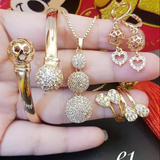 Xuping set perhiasan lapis emas 24k 2303j