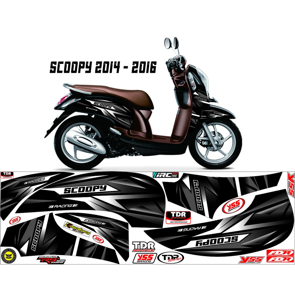 SB.DECAL STIKER STICKER SCOOPY MOTIF RACING BUAT MOTOR SCOOPY FI 2014-2016 SPORTY VARIASI STIKER STR