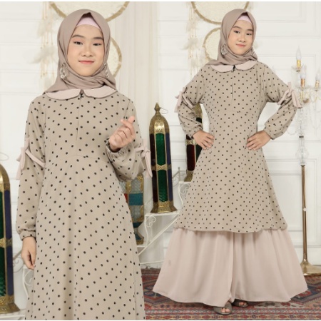 Baju Gamis Casual Polkadot Edisi Lebaran Idul Fitri 2022 Baju Anak Perempuan Tanggung Remaja Kekinia