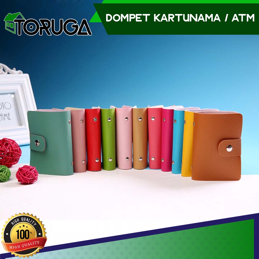 Dompet Kulit Tempat Kartu Nama Kredit ATM Card ID Holder 24s Souvenir