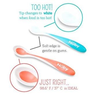 NUBY 3pcs Hot Safe Spoon Sendok Heat Sensor Baby Spoon Sendok Bayi Sensor Panas