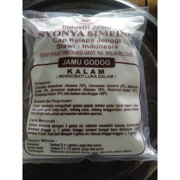 

Kalam/luka dalam/jamu godog nyonya simping