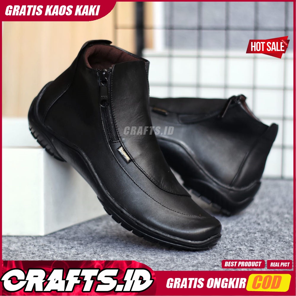 CRAFTS X CORA Sepatu Casual Formal Kulit Asli Kasual Pantofel Kerja Kantor Pria Cowok