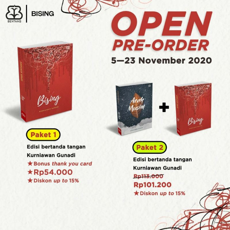 

Buku Bising + Arah Musim Karya Kurniawan Gunadi