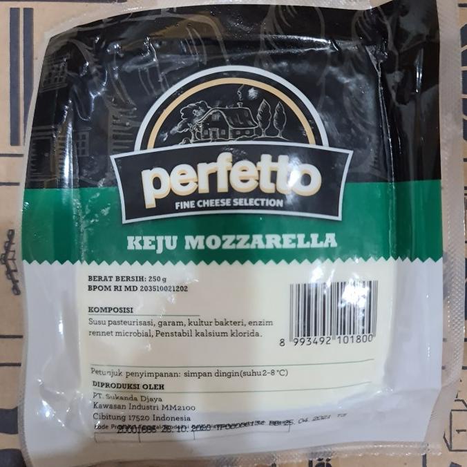 

mozzarella PERFETTO 250gram / keju mozarella 250 gram vacuum slice