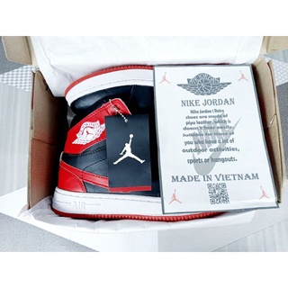 N1ke Air Jordan 1-High Bred-Guaranteed-100% Real pic-sepatu basket boot