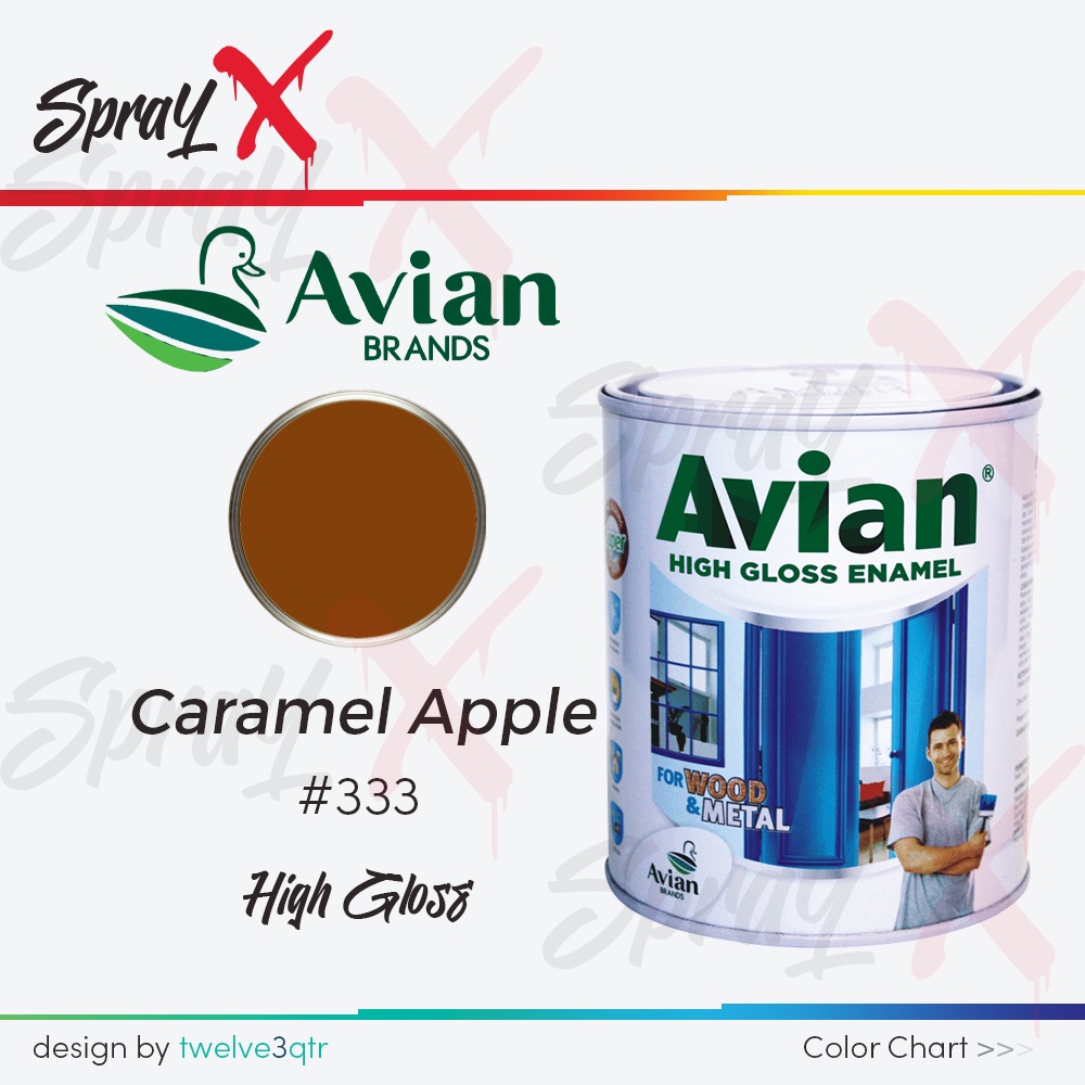 AVIAN CAT MINYAK CARAMEL APPLE 333 / COKLAT KARAMEL #333 0.9 LITER - CAT KAYU DAN BESI