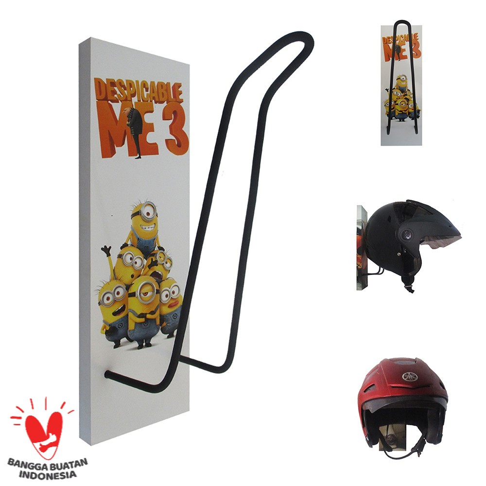 GANTUNGAN HELM - TEMPAT HELM - RAK HELM MOTOR - DESPICABLE ME 3 (MINIONS) 100