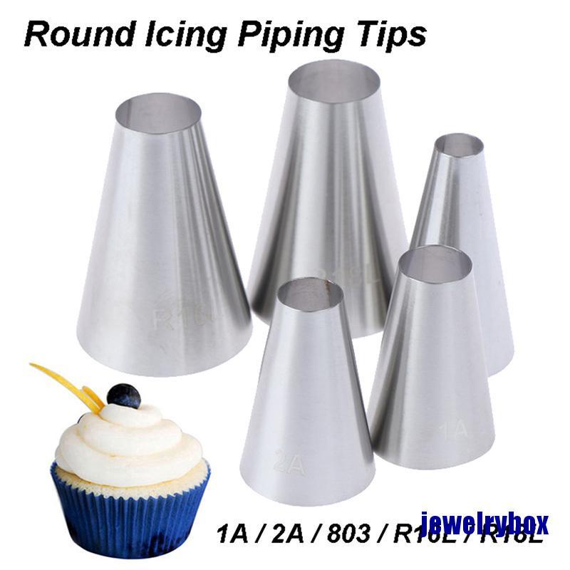 5 Pcs Nozzles Icing Piping Bentuk Bulat Besar Untuk Dekorasi Kue