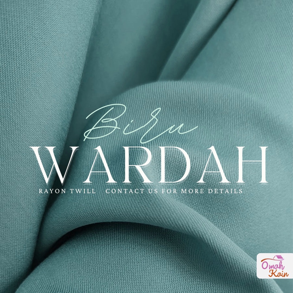 KAIN RAYON TWILL VISCOSE (100% rayon, jatuh, adem, tebal, lembut dan tidak berbulu) #omah kain-Biru Wardah