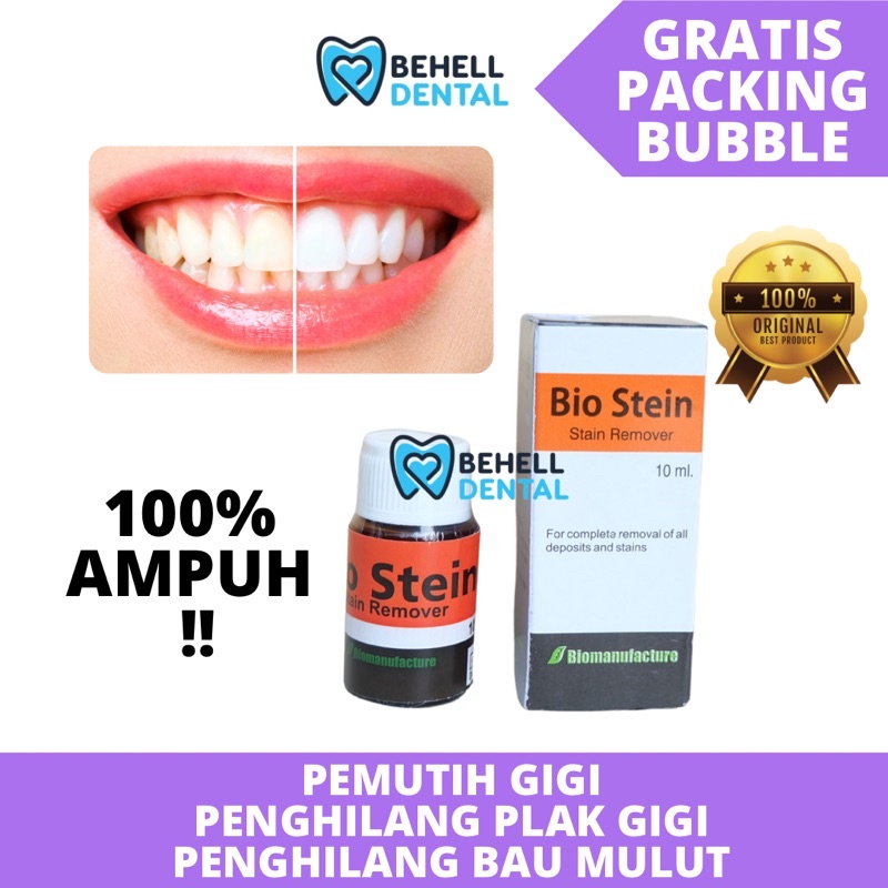 ORI | BIO STEIN WHITENING TEETH / PEMUTIH GIGI / BLEACHING TOOTH : Cairan Pembersih Noda Kuning Gigi Berbehel &amp; Tidak - Alat Bahan Penghilang Pembersih Plak Karang Gigi Ampuh / Pelunak Lem Behel Dan Veneer ORIGINAL / Mirip OCO