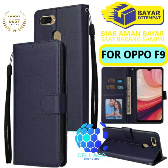 Flip cover OPPO F9 Flip case buka tutup kesing hp casing flip case leather wallet