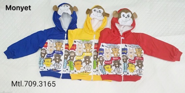 Jaket bayi topi sepeda motor motif sapi jerapah kelinci / jaket bayi topi