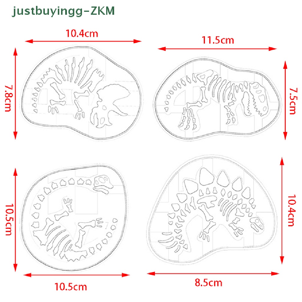 Cetakan Pemotong Biskuit Bentuk Dinosaurus 3D