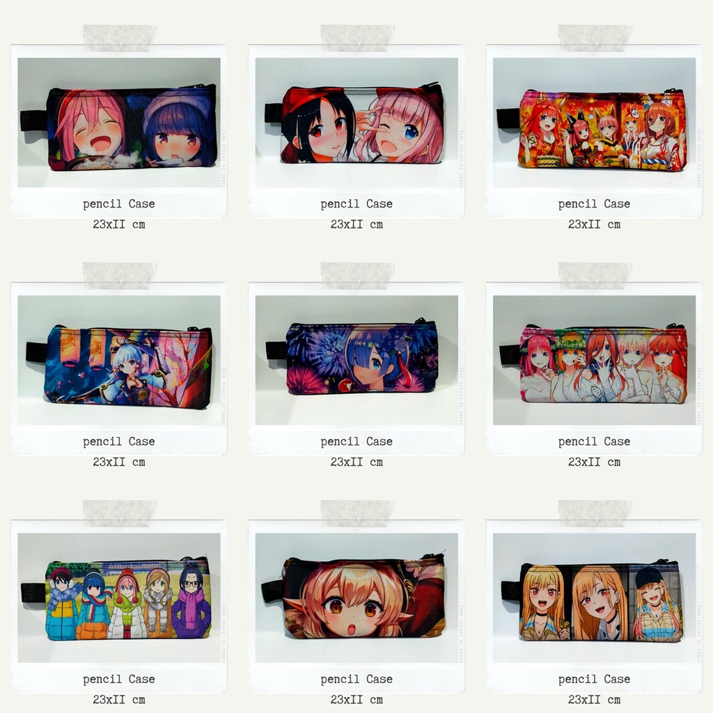 

pencil case / tempat pensil anime waifu rem kitagawa marin nakano miku go toubun genshin impact love is war yuru camp