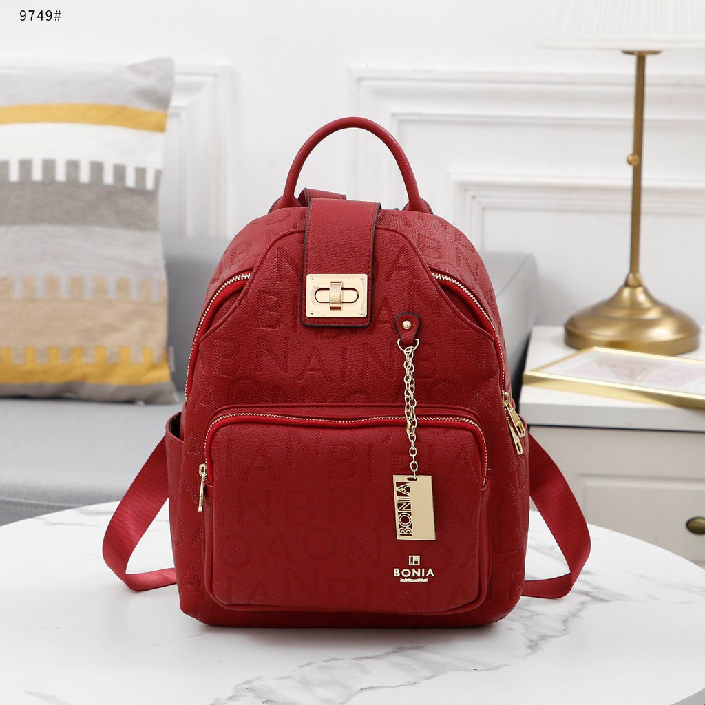 New Item !  Leather Embossed Backpack #9749