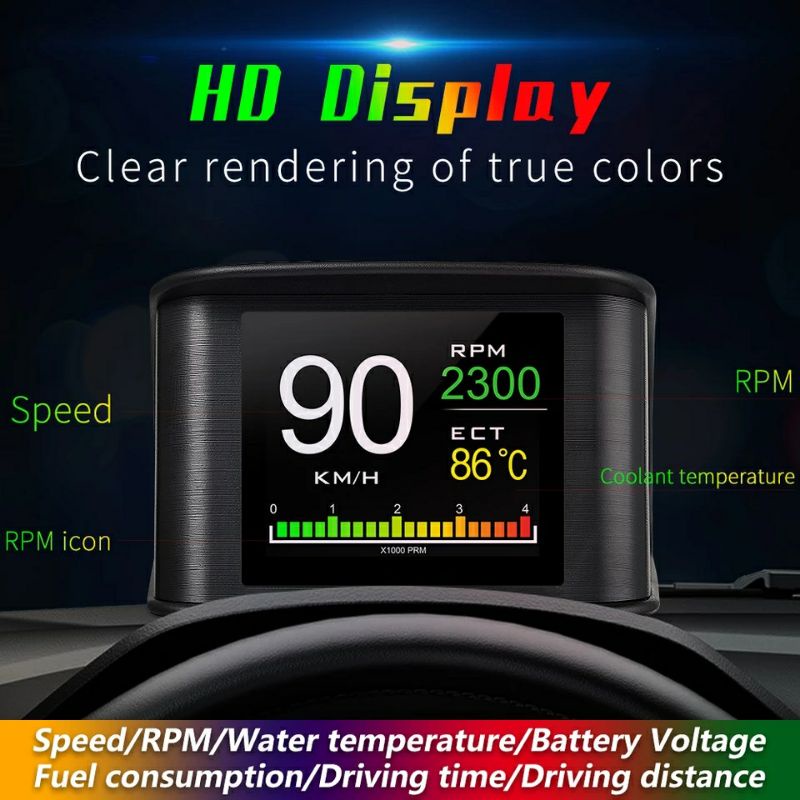 Display Computer Speedometer Mobil Injeksi COVER HUD OBD2 On-board