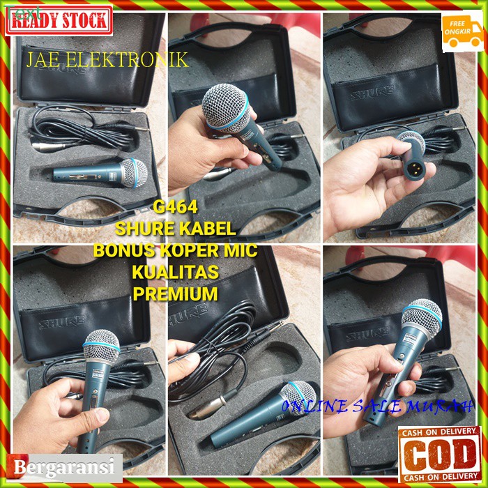 G464 Shure mic kabel dynamic mik Microphone cable full besi karaoke vocal vokal audio sound system audio pengeras suara pro profesional Legendary legendaris mikrophone G464   BISA DIGUNAKAN SEGALA JENIS AUDIO SOUND  Bahan dari besi metal  Mic