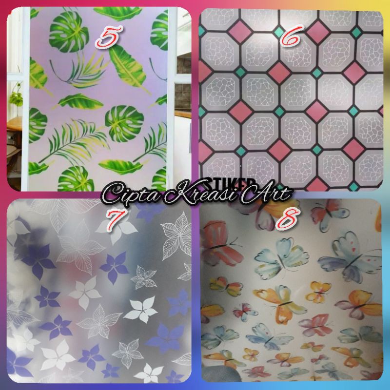 Wallpaper stiker jendela / sticker kaca murah / pelapis kaca film jendela rumah / stiker kaca motif