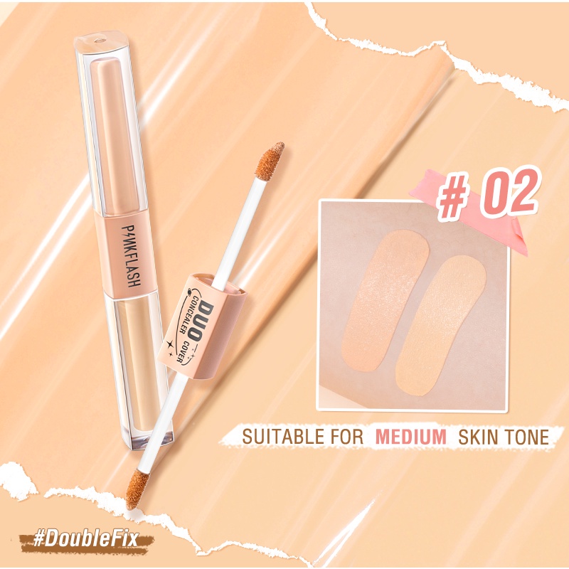 PINKFLASH DoubleFix 2in1 Dual-Shade Concealer Full Coverage / CONCEALER 2IN1 PINKFLASH WATERPROOF